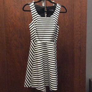 Express black and white fit and flare dress sz xs